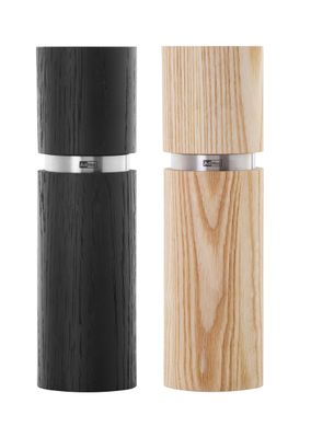 AdHoc Textura Pepper and Salt Mill Set 15cm - Black and Light Wood