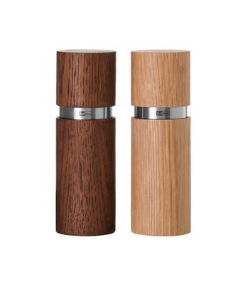AdHoc Textura Pepper and Salt Mill Set 15cm - Dark and Light Wood