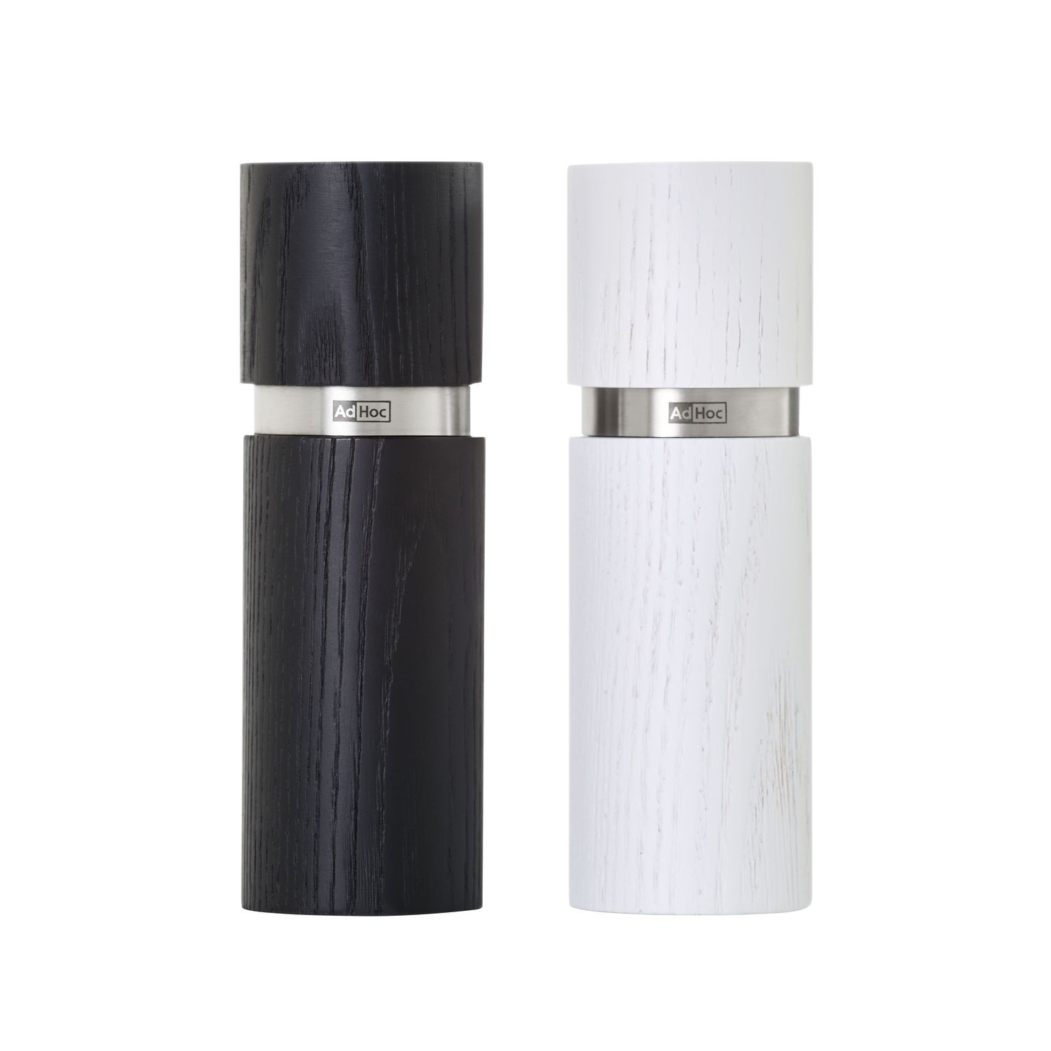 AdHoc Textura Pepper and Salt Mill Set 15cm - Black and White
