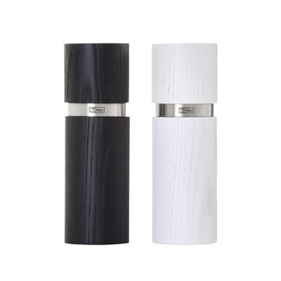 AdHoc Textura Pepper and Salt Mill Set 15cm - Black and White