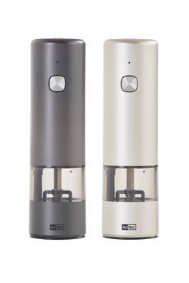 AdHoc i.Mill Electric Pepper and Salt Mill Set 17cm Rechargeable - Dark Grey and Light Grey