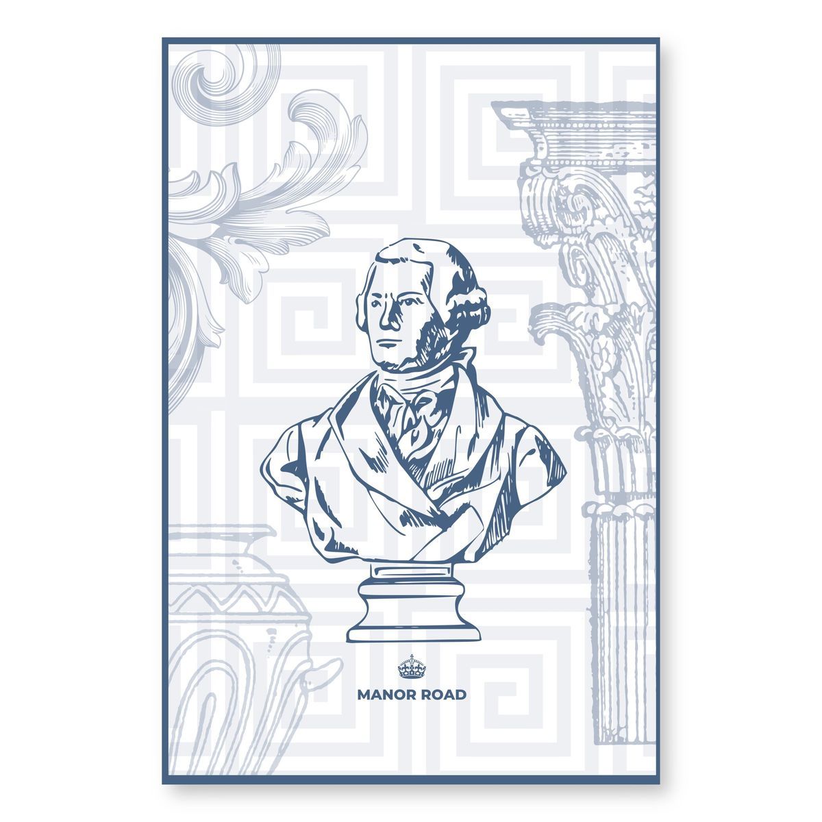 MANOR ROAD Microfibre Tea Towel - Blue Greek
