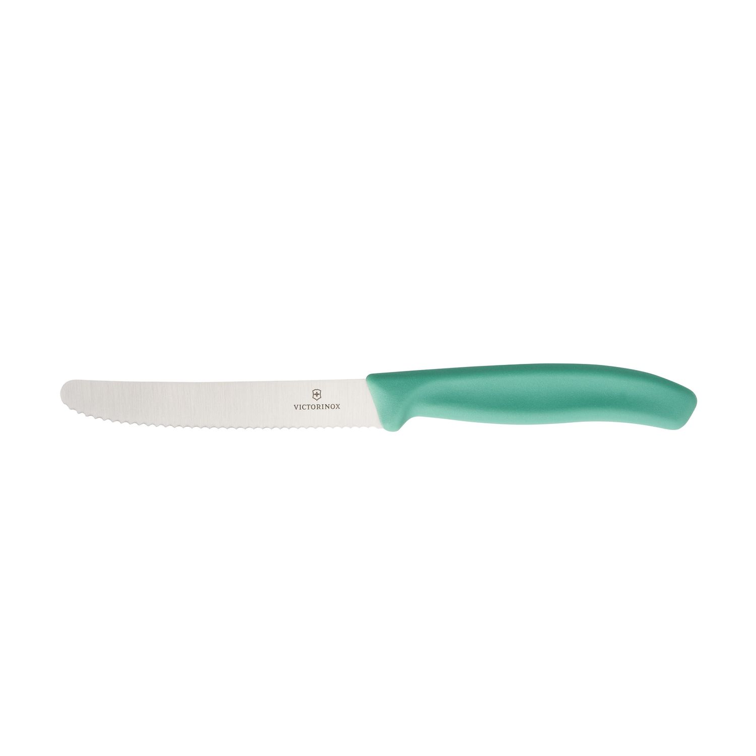 VICTORINOX Classic Steak &amp; Tomato Knife, Spring Mix and Match - 11 cm - Wavy Edge - Blade Protector - Forest Fantasy