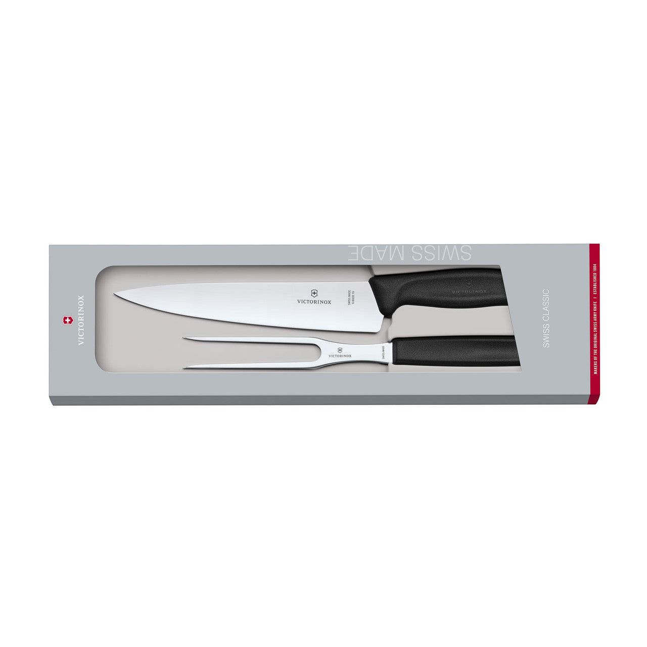 VICTORINOX Swiss Classic Carving Set, 2 Piece - Black Gift Box