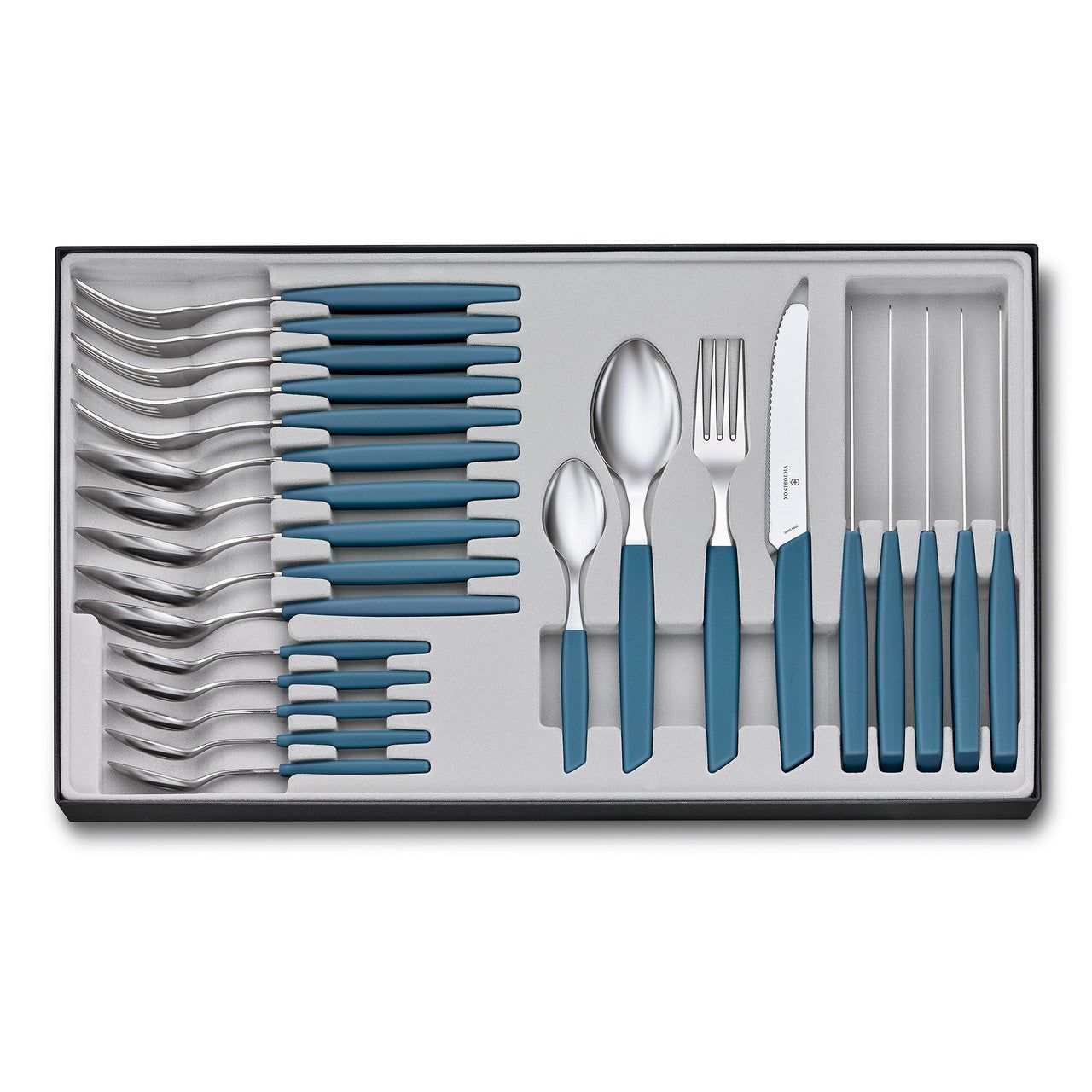 VICTORINOX Swiss Modern Table Set (Rounded Knife), 24 Piece - Gift Box