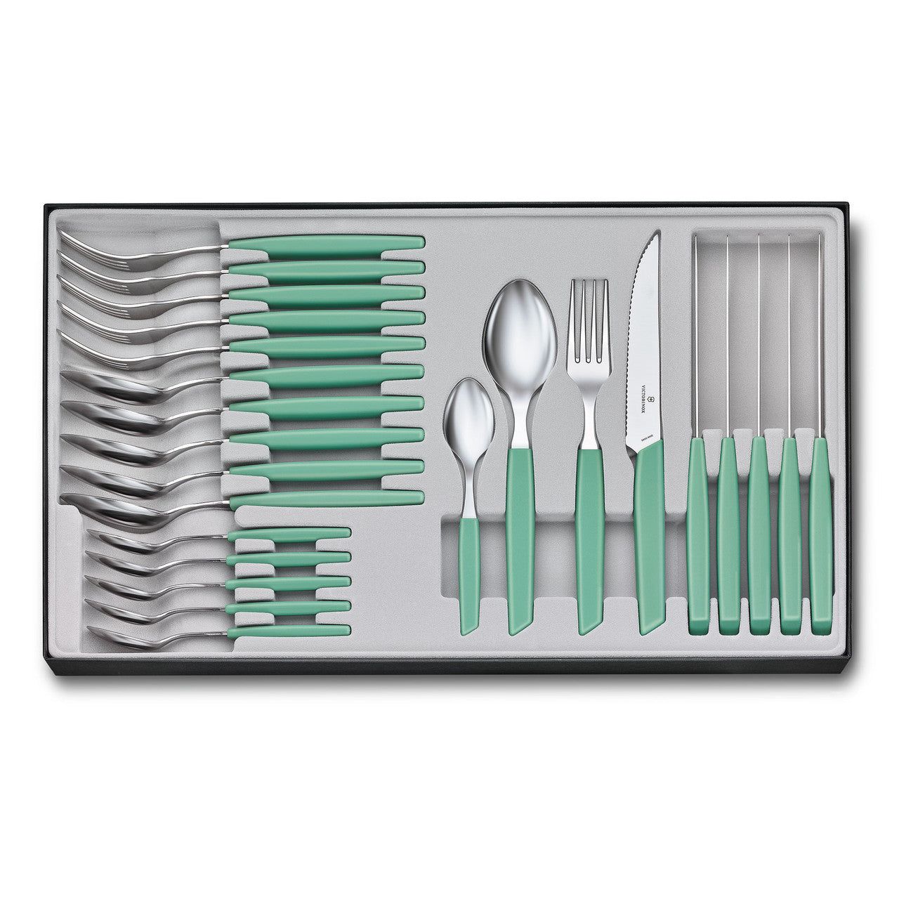 VICTORINOX Swiss Modern Table Set (Steak Knife), 24 Piece - Mint Gift Box