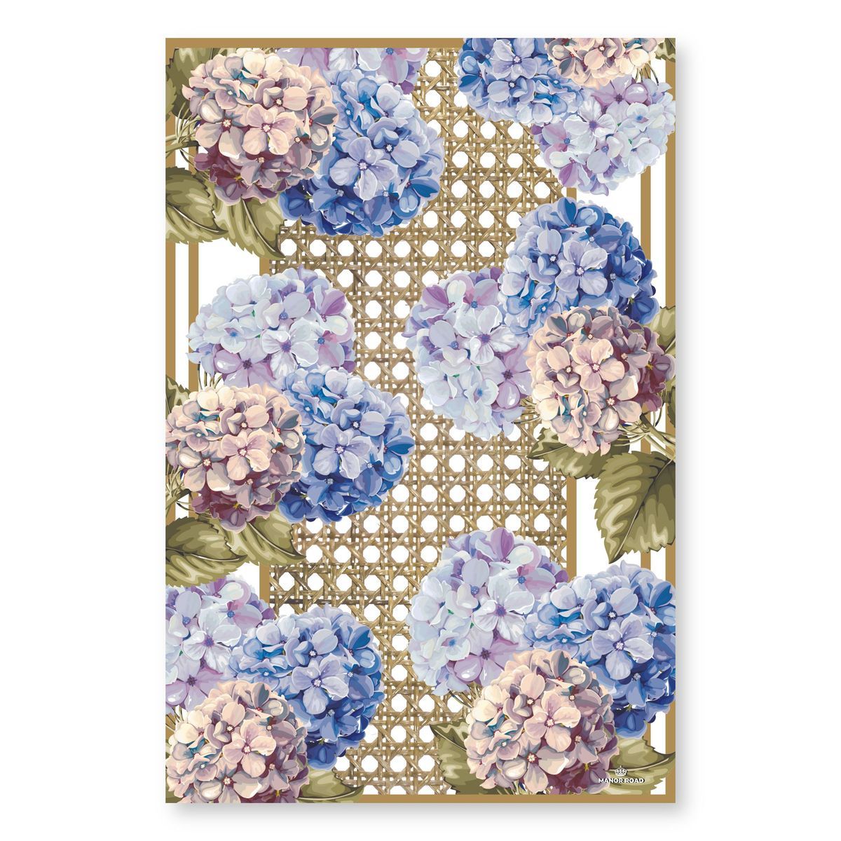 MANOR ROAD Microfibre Tea Towel - Hydrangea &amp; Rattan