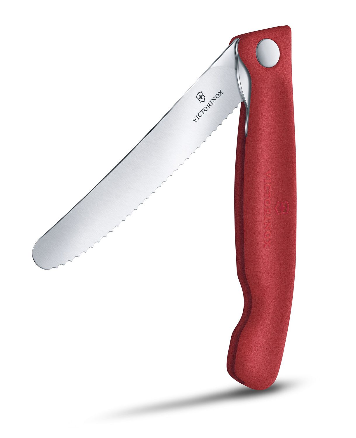 VICTORINOX Swiss Classic Foldable Picnic Knife - Chilli Red - 11 cm - Wavy Edge