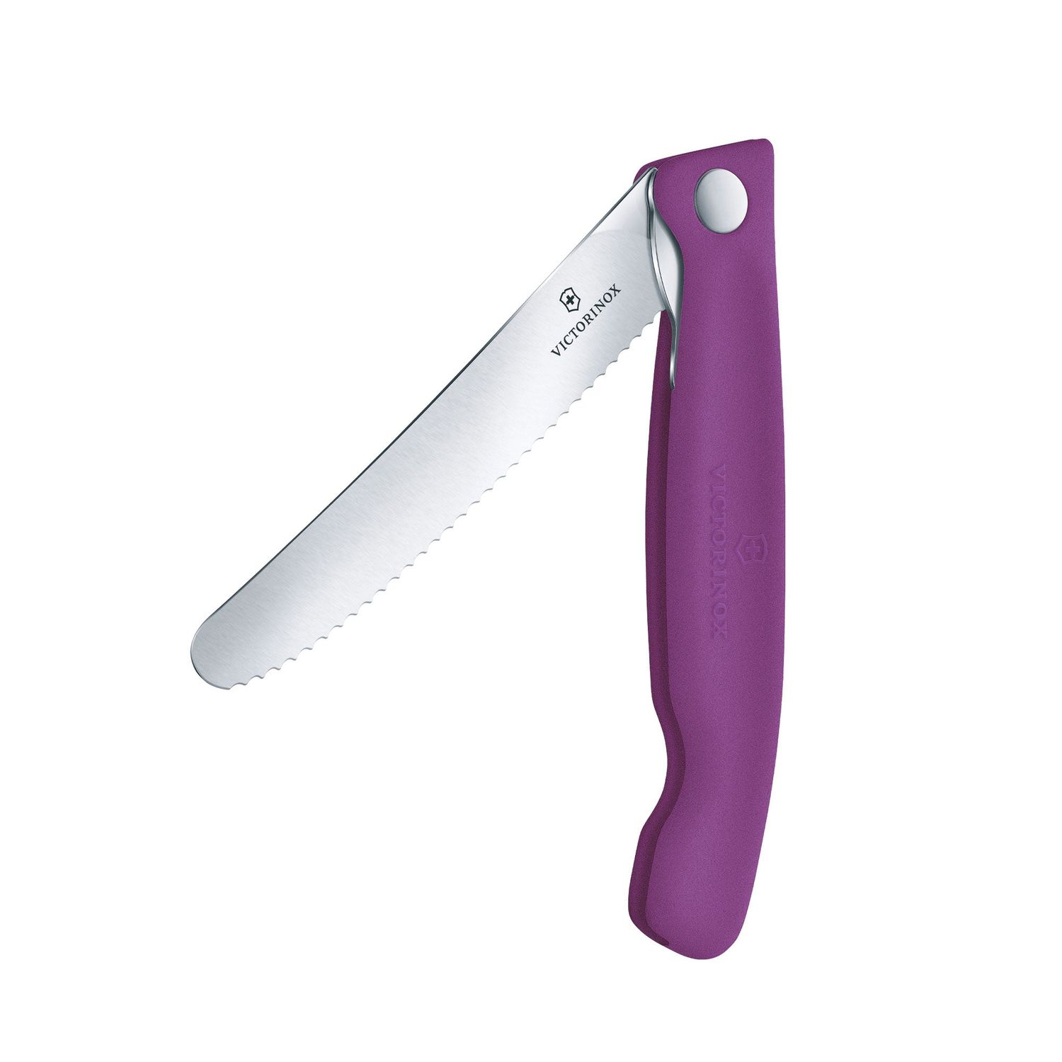 VICTORINOX Swiss Classic Foldable Picnic Knife - Eggplant Purple - 11 cm - Wavy Edge