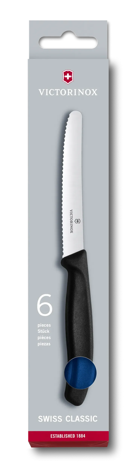 VICTORINOX Swiss Classic Steak Knife Set - Blue - 6 Piece - 11 cm