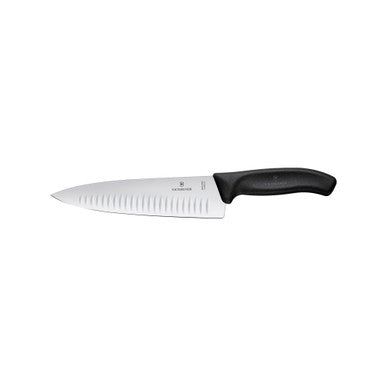 VICTORINOX Swiss Classic Carving Knife, 20cm, Fluted Edge - Black Gift Box