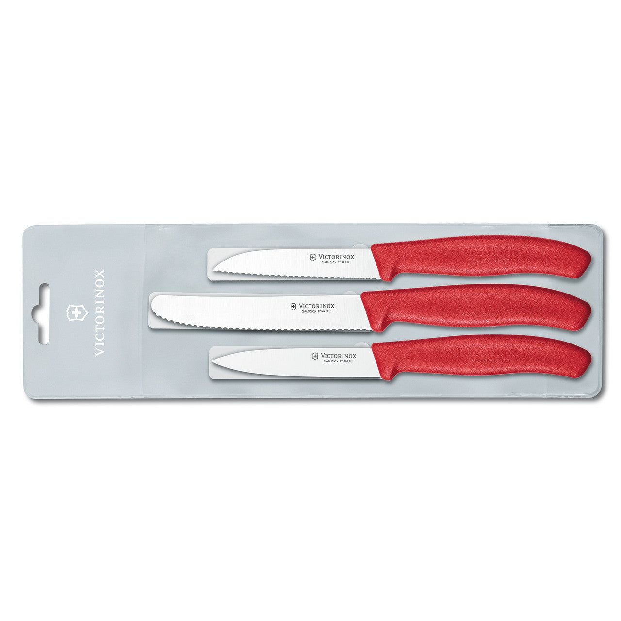 VICTORINOX Paring Knife Set, Classic 3 piece - Red