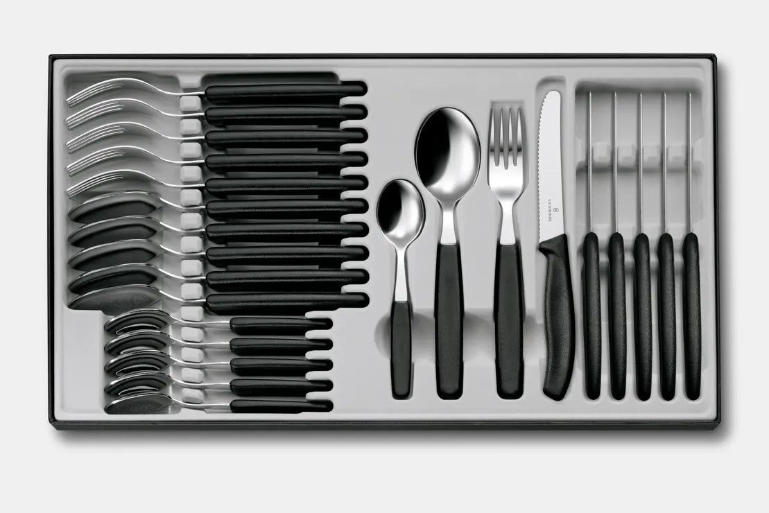 VICTORINOX Classic Table Set, 24 Piece - Black Gift Box