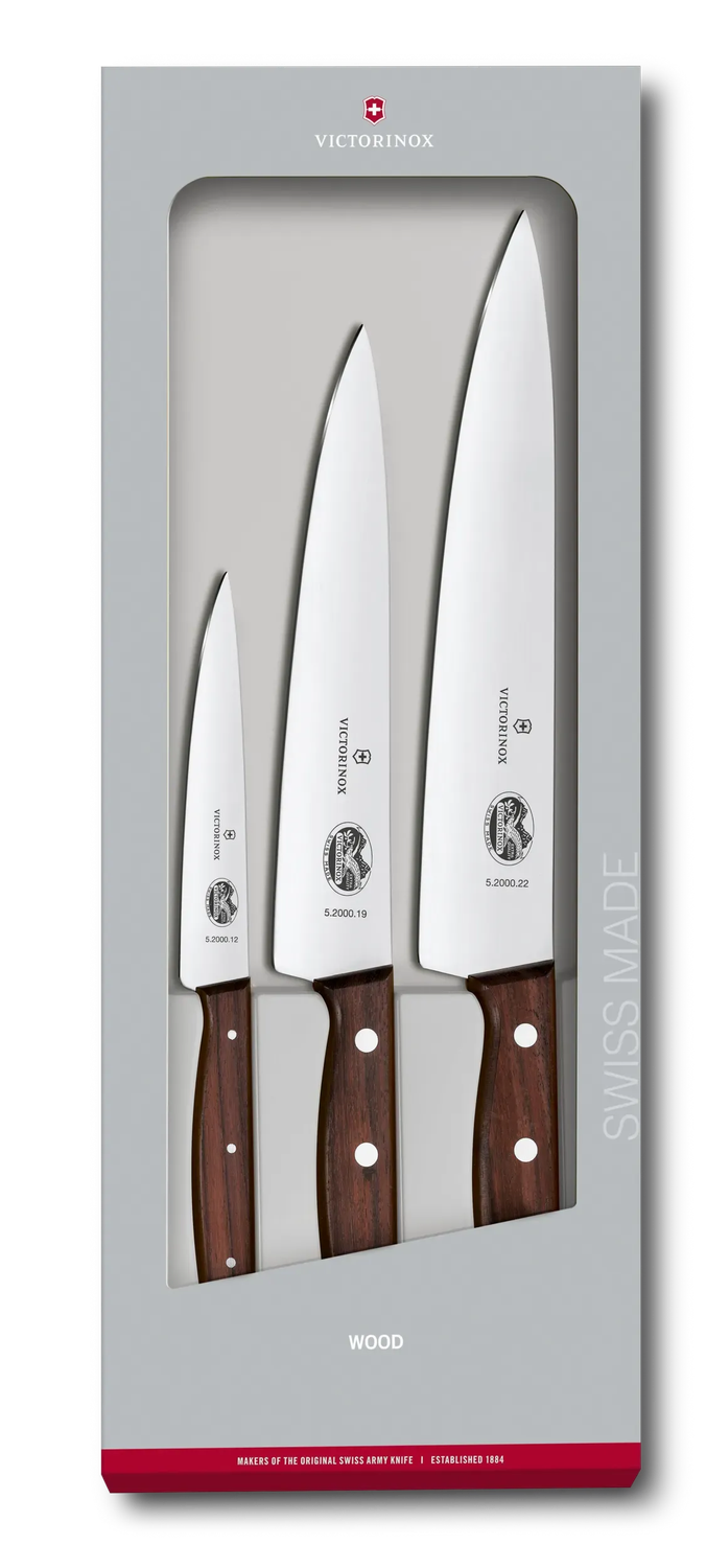 VICTORINOX Wood Chef’s Set, 3 Piece - Gift Box