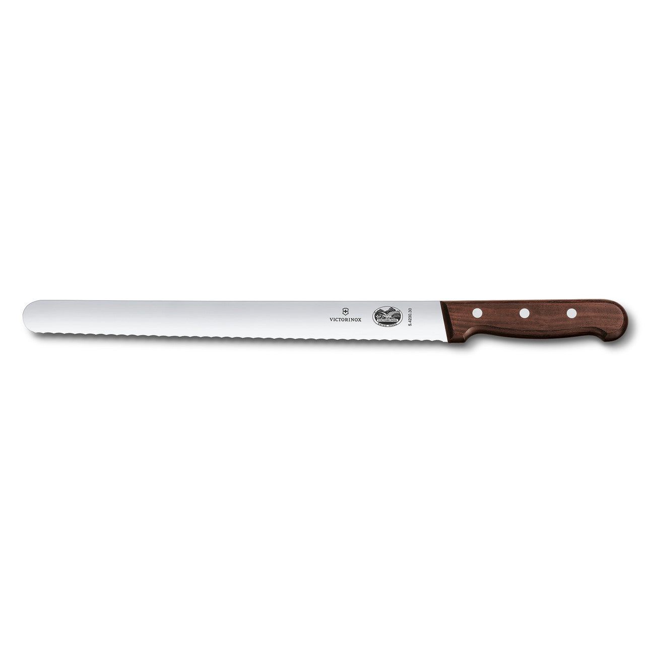 VICTORINOX Slicing Knife, 25cm Round Wavy Edge - Wood