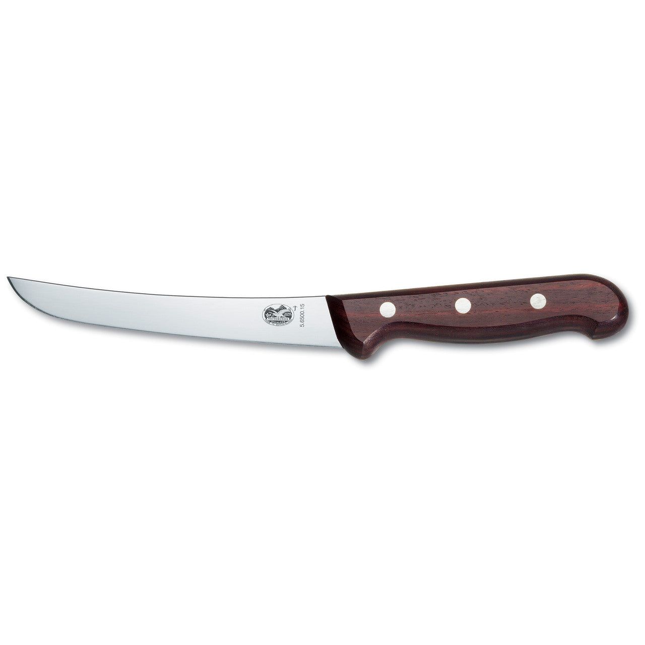 VICTORINOX Boning Knife, 15cm Curved, Wide Blade - Wood - Straight Edge