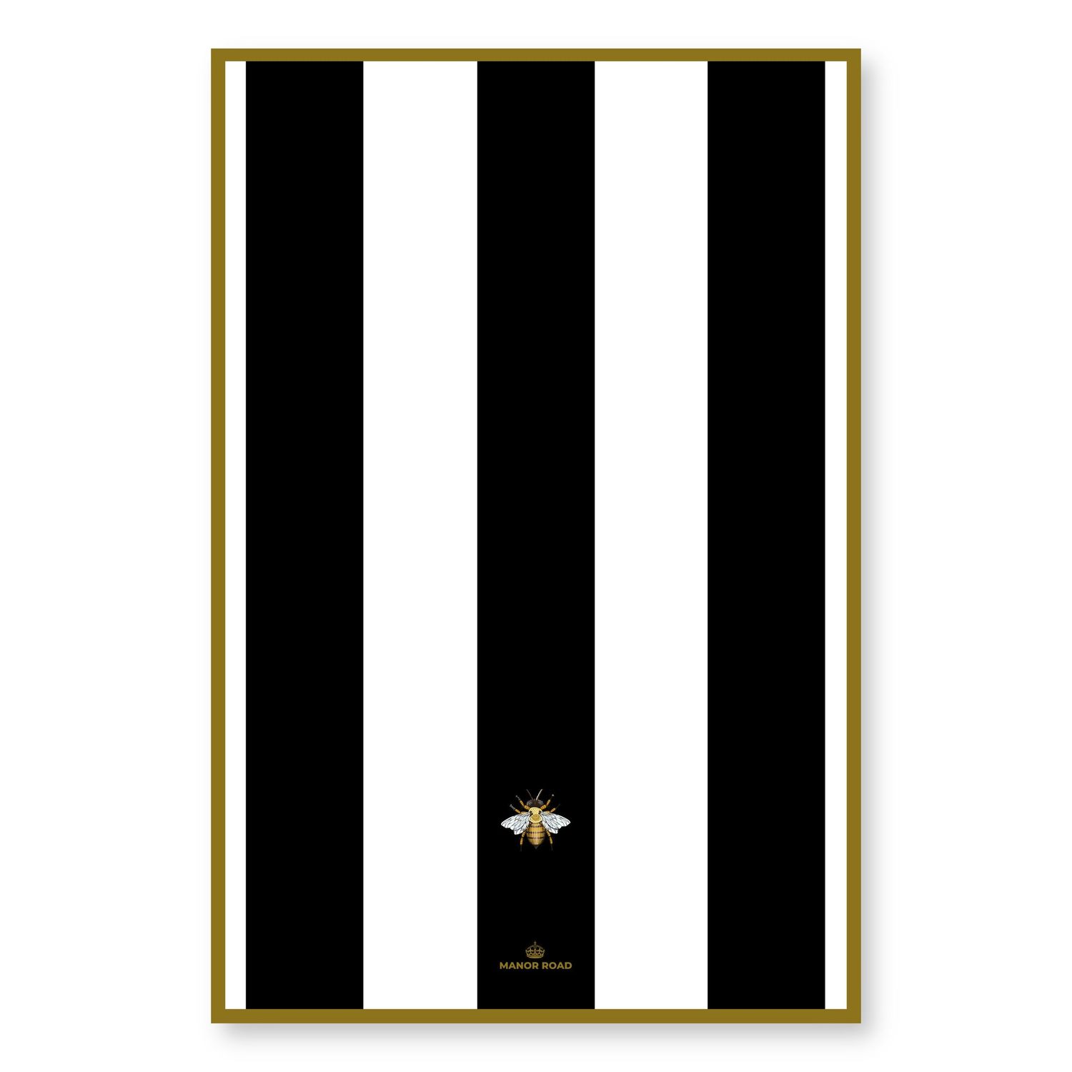 MANOR ROAD Microfibre Tea Towel - Striped Bee