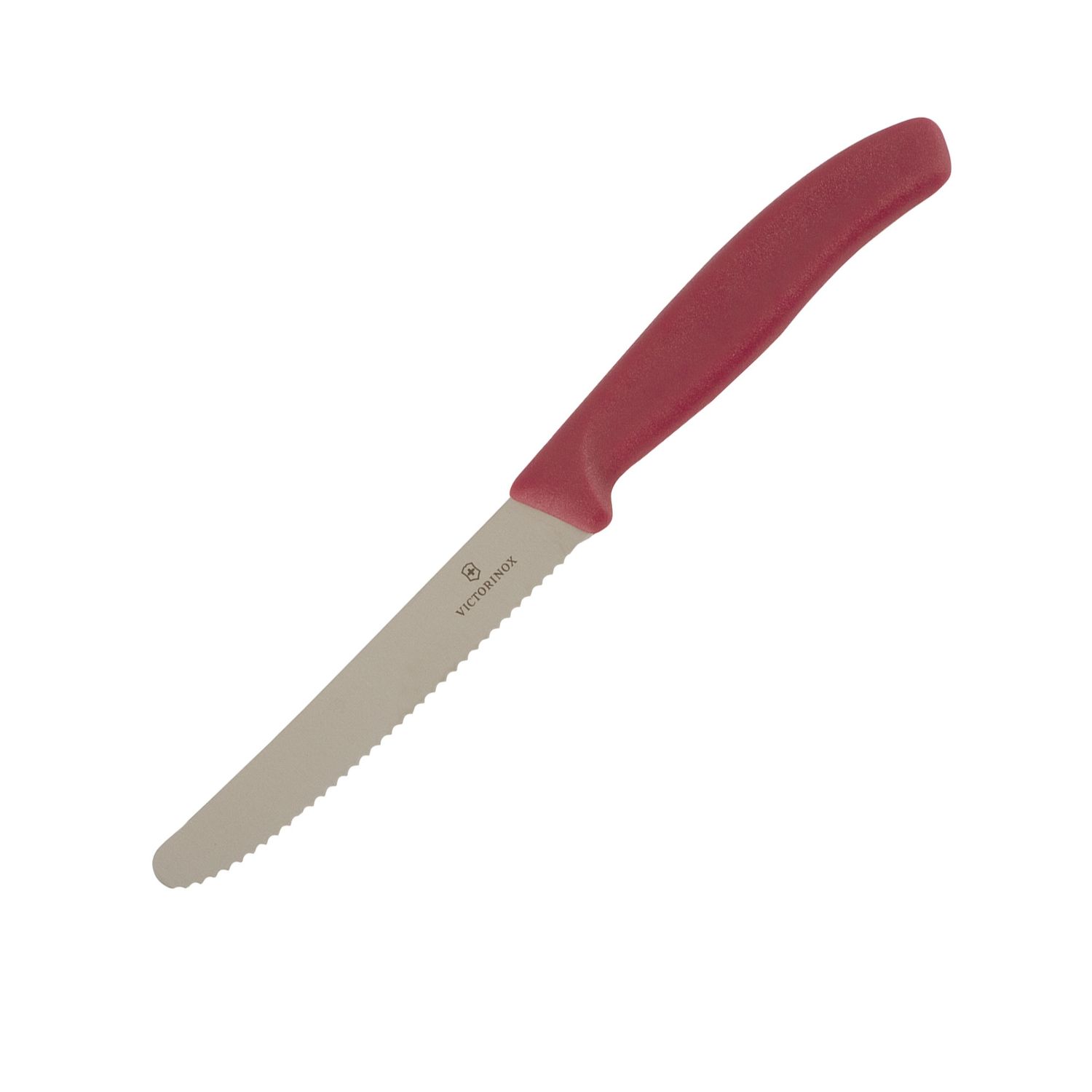 VICTORINOX Steak &amp; Tomato Knife - 11 cm - Wavy Edge - Blade Protector - Mystery Mulberry