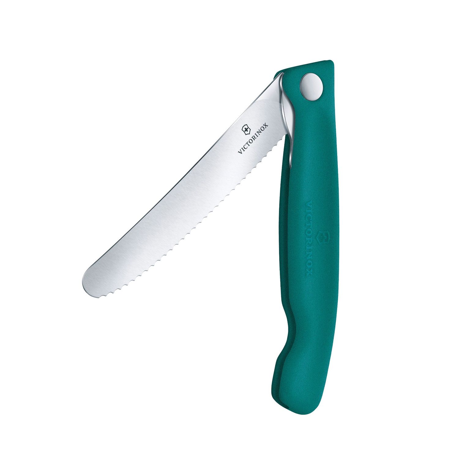 VICTORINOX Swiss Classic Foldable Picnic Knife - Kale Green - 11 cm - Wavy Edge
