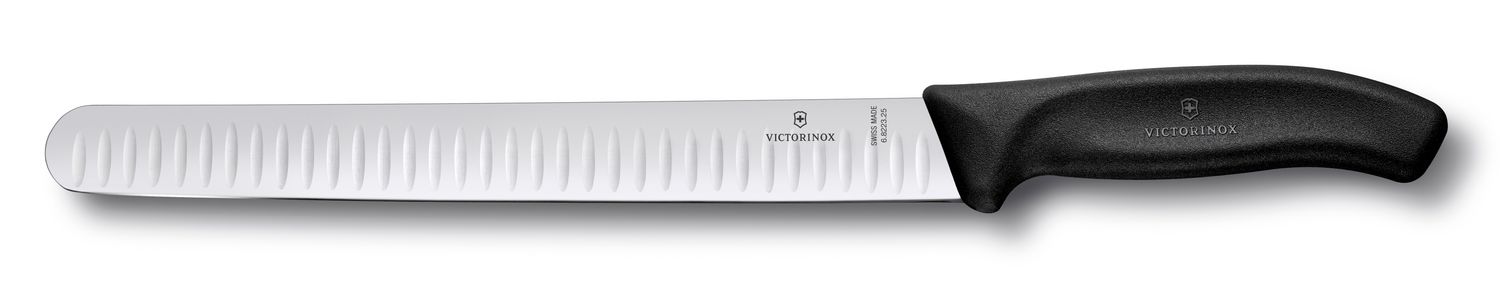VICTORINOX Swiss Classic Slicing Knife - Black - 25 cm - Fluted Edge