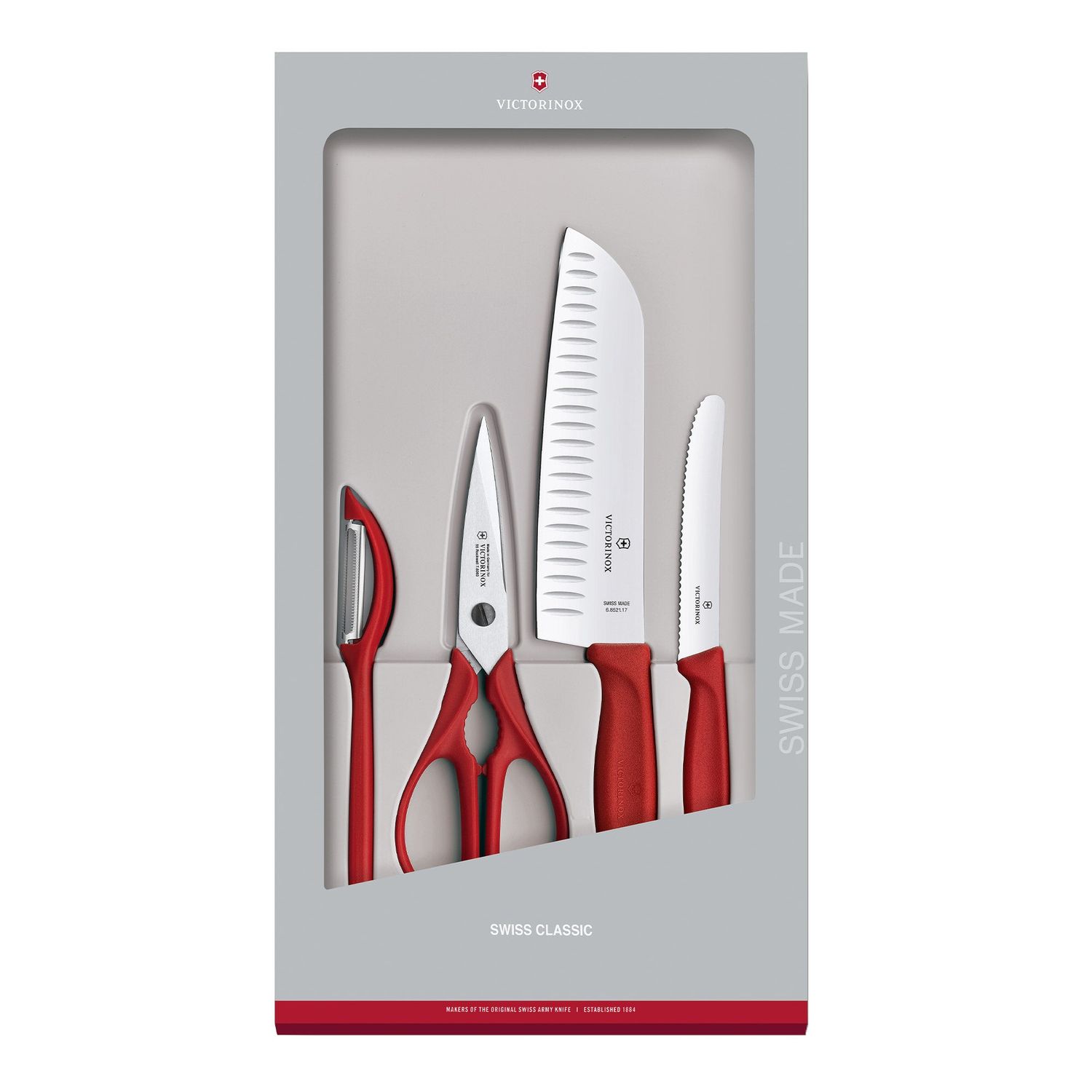 VICTORINOX Swiss Classic Kitchen Set, 4 Piece - Red Gift Box