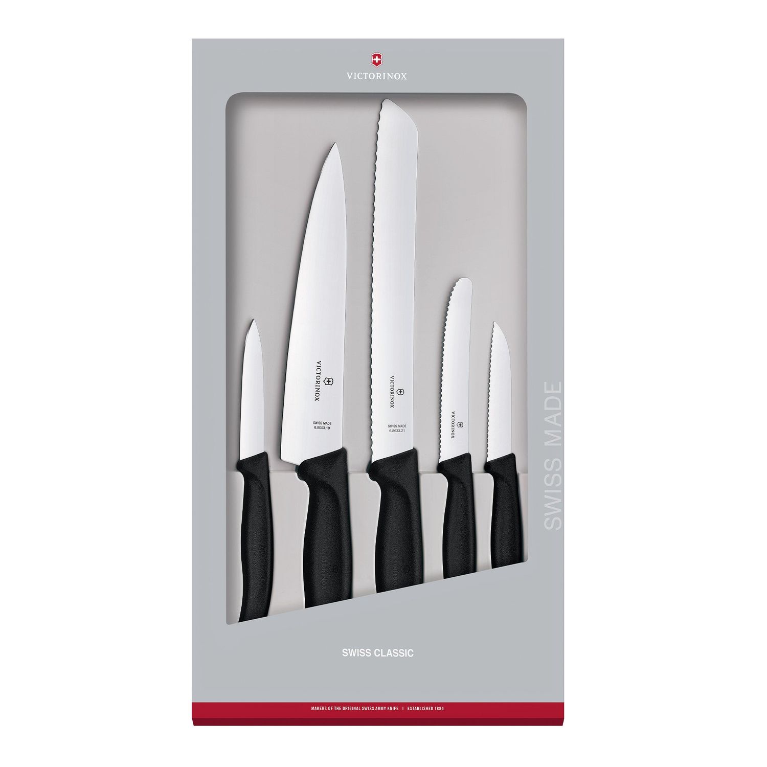 VICTORINOX Swiss Classic Kitchen Set, 5 Piece - Black Gift Box