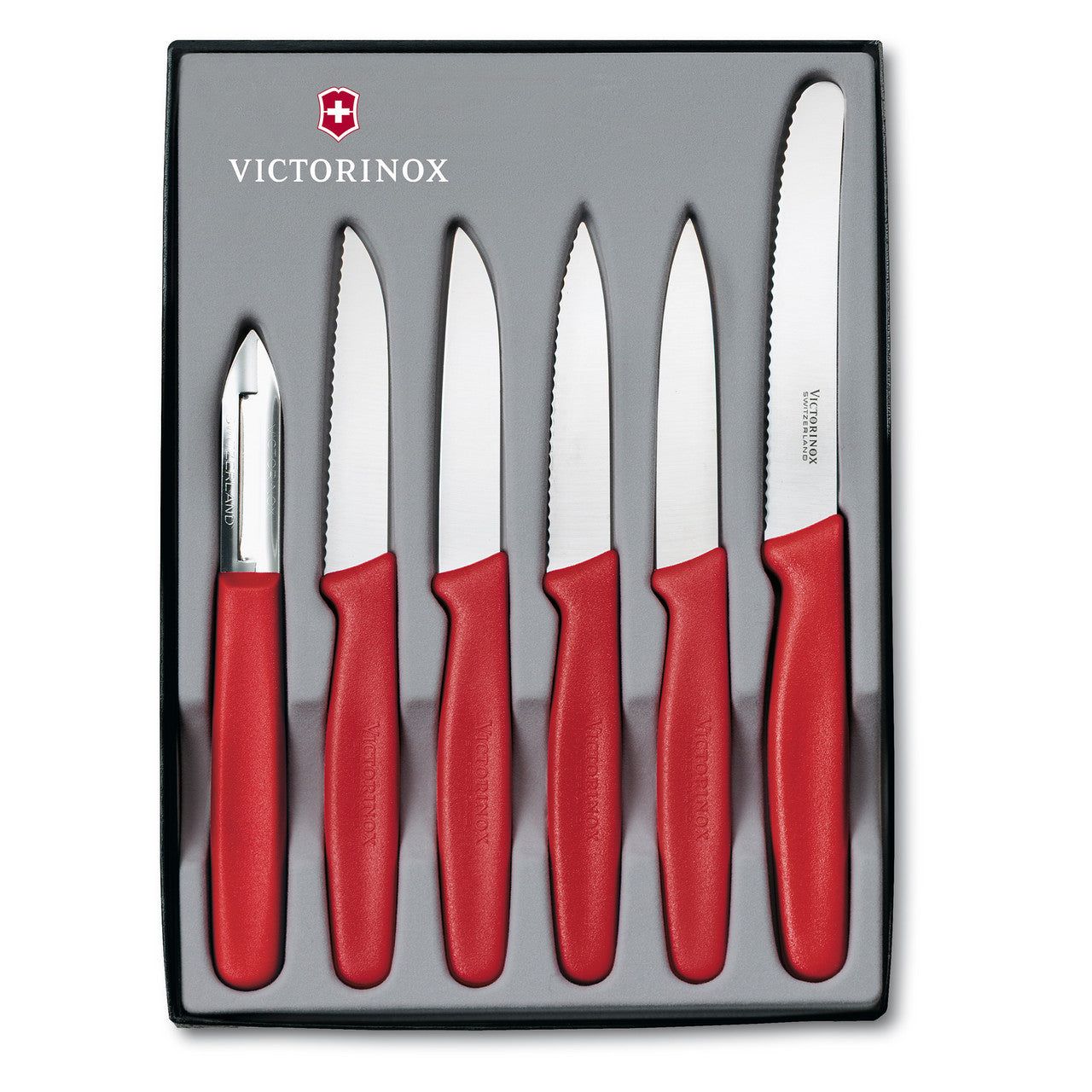 VICTORINOX Paring Knife Set, 6pc, Nylon - Red Gift Box