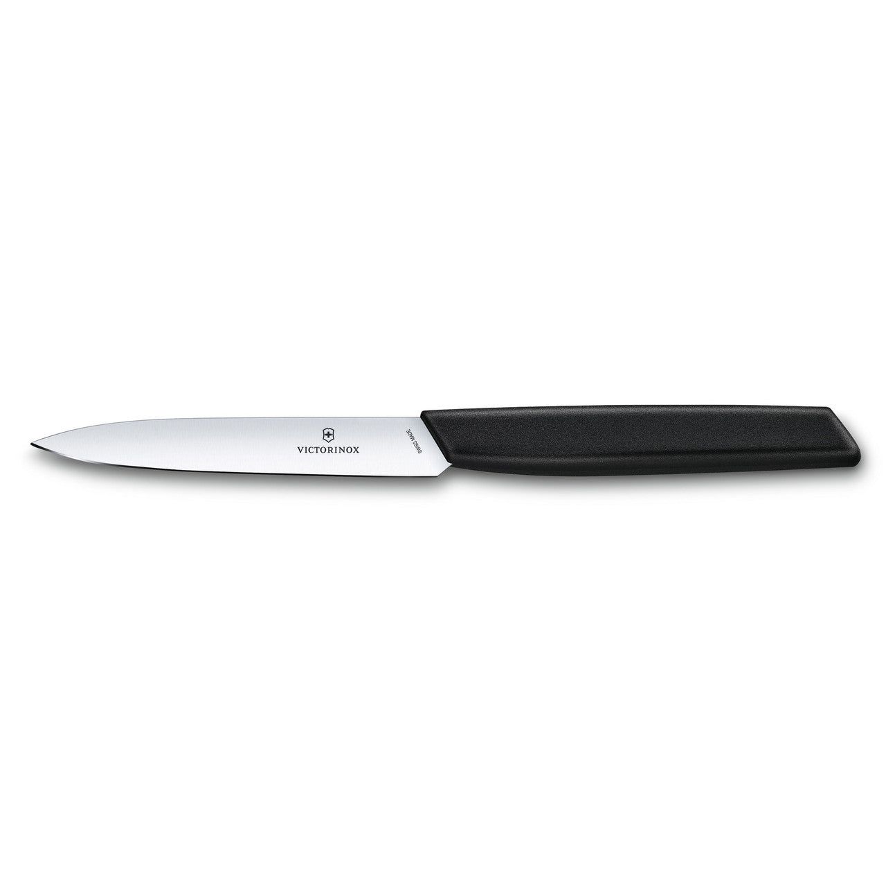 VICTORINOX Swiss Modern Paring Knife, 10cm Straight Edge - Black Blade Protector