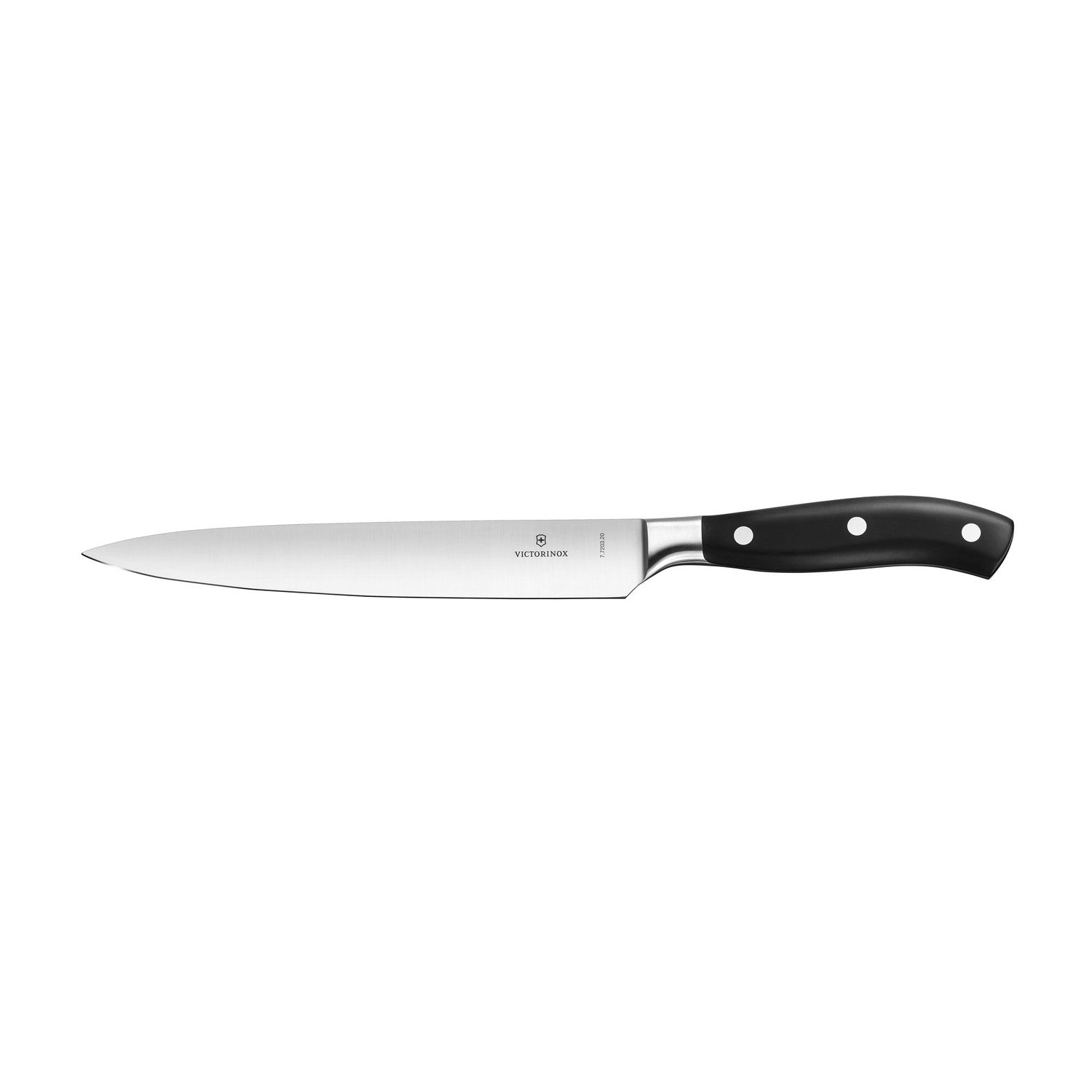 VICTORINOX Grand Maître Slicing Knife, 20cm - Black - Straight Edge Gift Box