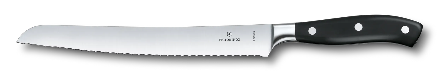 VICTORINOX Grand Maître Forged Bread Knife, 23cm - Black Gift Box
