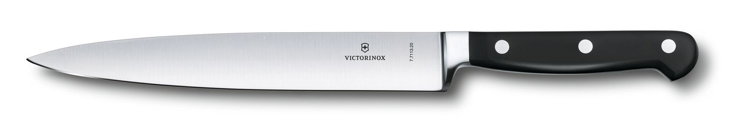 VICTORINOX Filleting Knife - Black - 20 cm - Straight Edge Gift Box