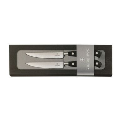 VICTORINOX Grand Maitre Steak Knife Set, 2 Piece - Black Gift Box