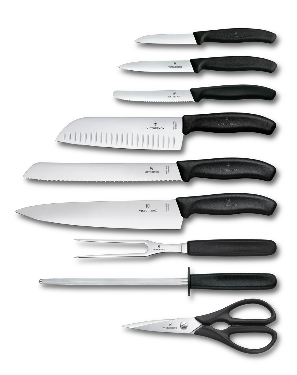 VICTORINOX Swiss Classic Cutlery Block, 9 Piece - Black Gift Box