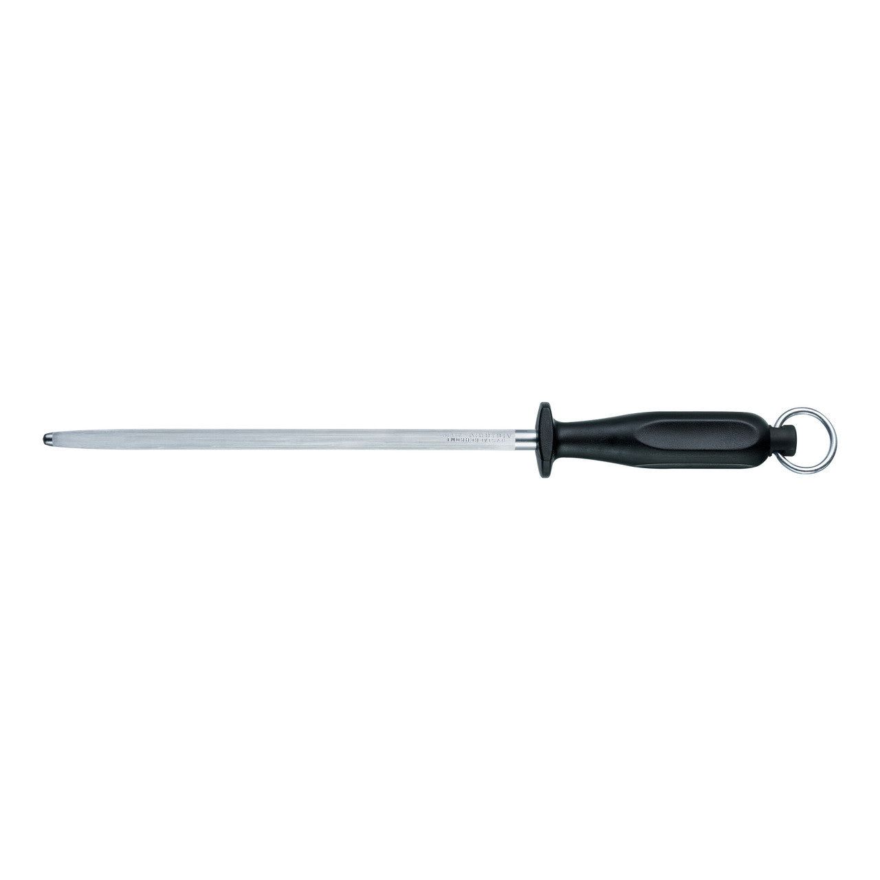 VICTORINOX Kitchen Sharpening Steel, 25cm, Round, Middle Fine Cut - Black