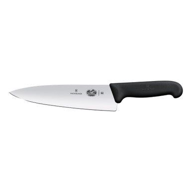 VICTORINOX Fibrox Carving Knife Extra Wide, 20cm - Black - Straight Edge