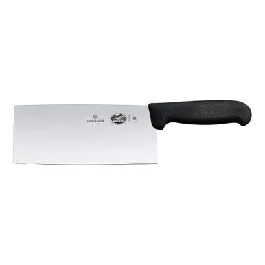 VICTORINOX Fibrox Chinese Chef's Knife, 18cm - Black - Straight Edge