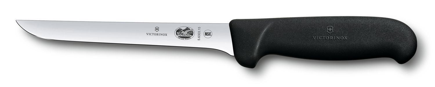 VICTORINOX Boning Knife - Narrow - Black - 15 cm - Straight Edge