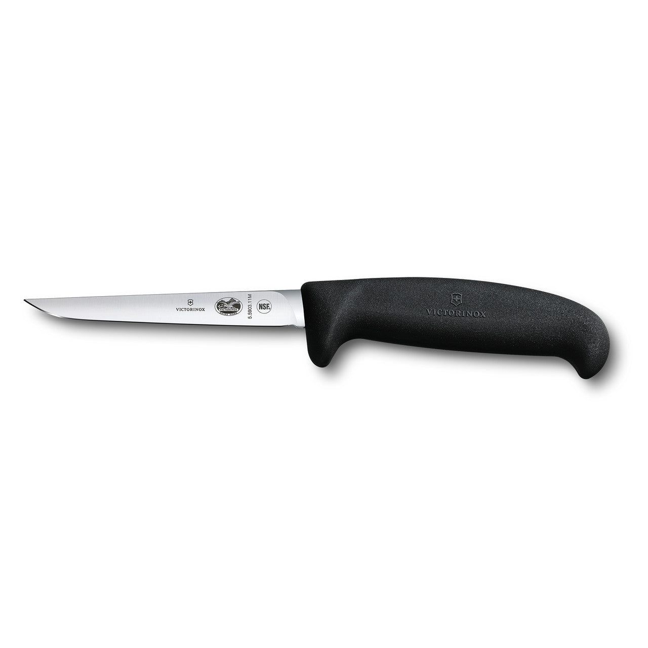 VICTORINOX Fibrox Poultry Knife, 11cm, Medium Handle - Black - Straight Edge