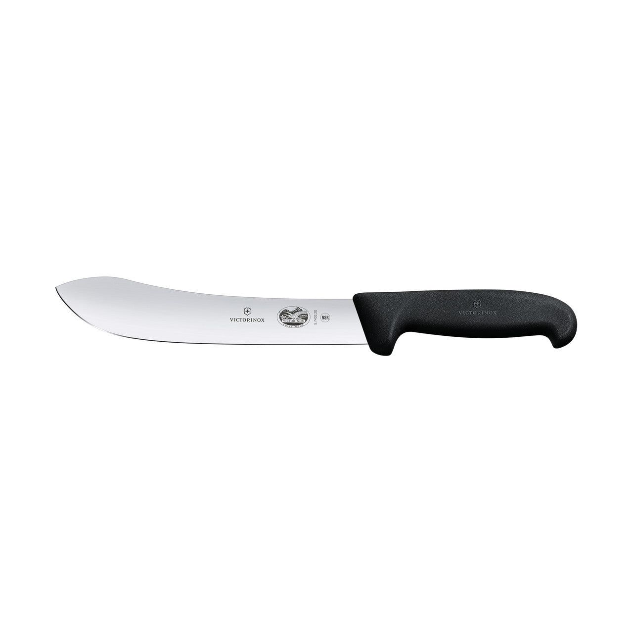 VICTORINOX Fibrox Butchers Knife, 20cm Wide Tip Blade - Black - Straight Edge