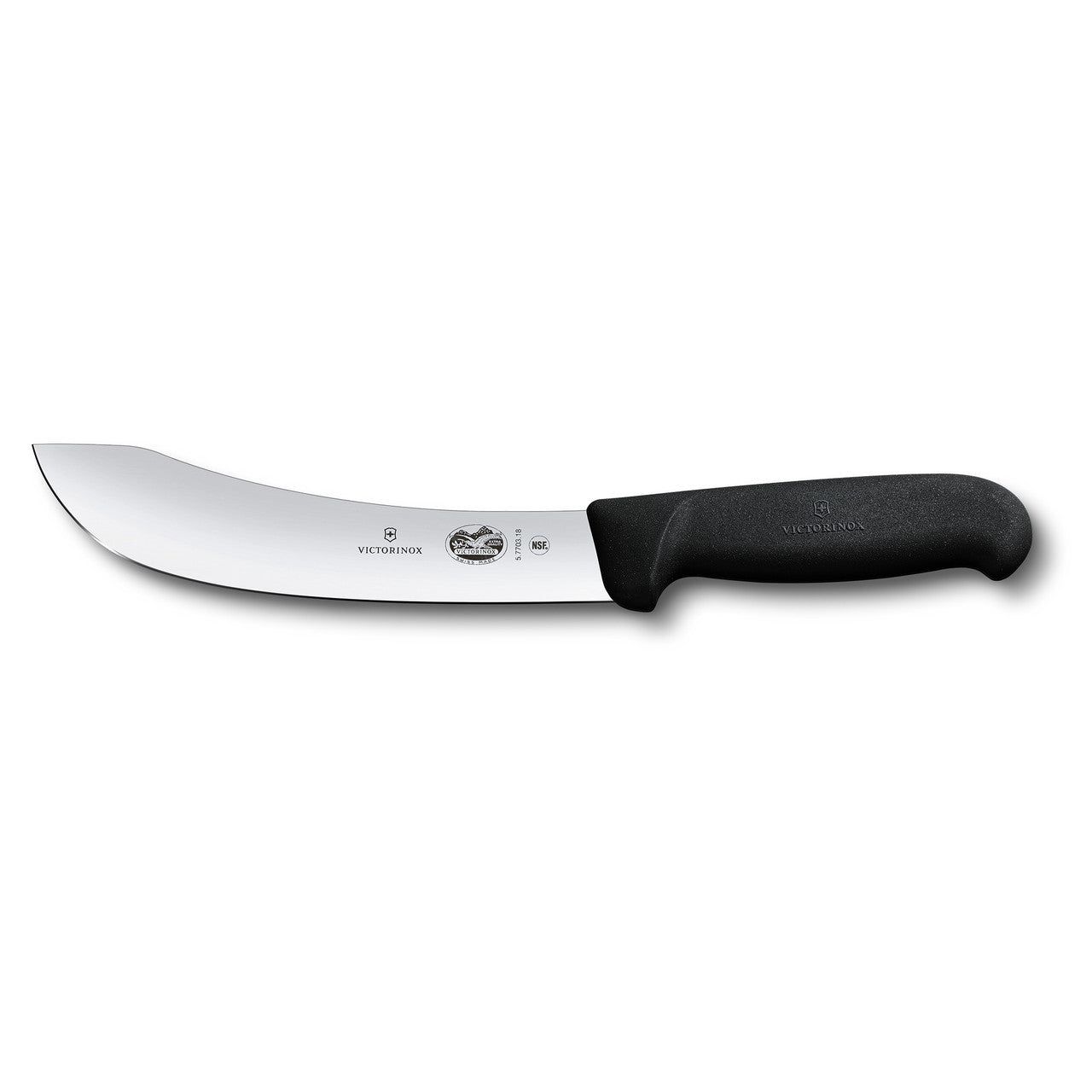 VICTORINOX Fibrox Skinning Knife, 15cm German Type, Black - Straight Edge