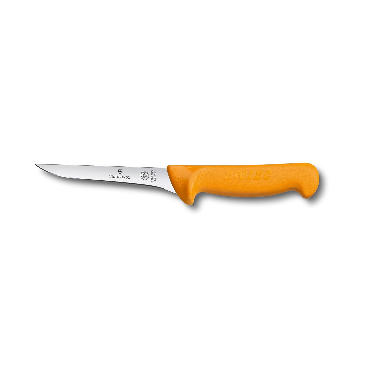 VICTORINOX Swibo Boning Knife, 16cm Straight Narrow Blade, Curved to Guard - Straight Edge