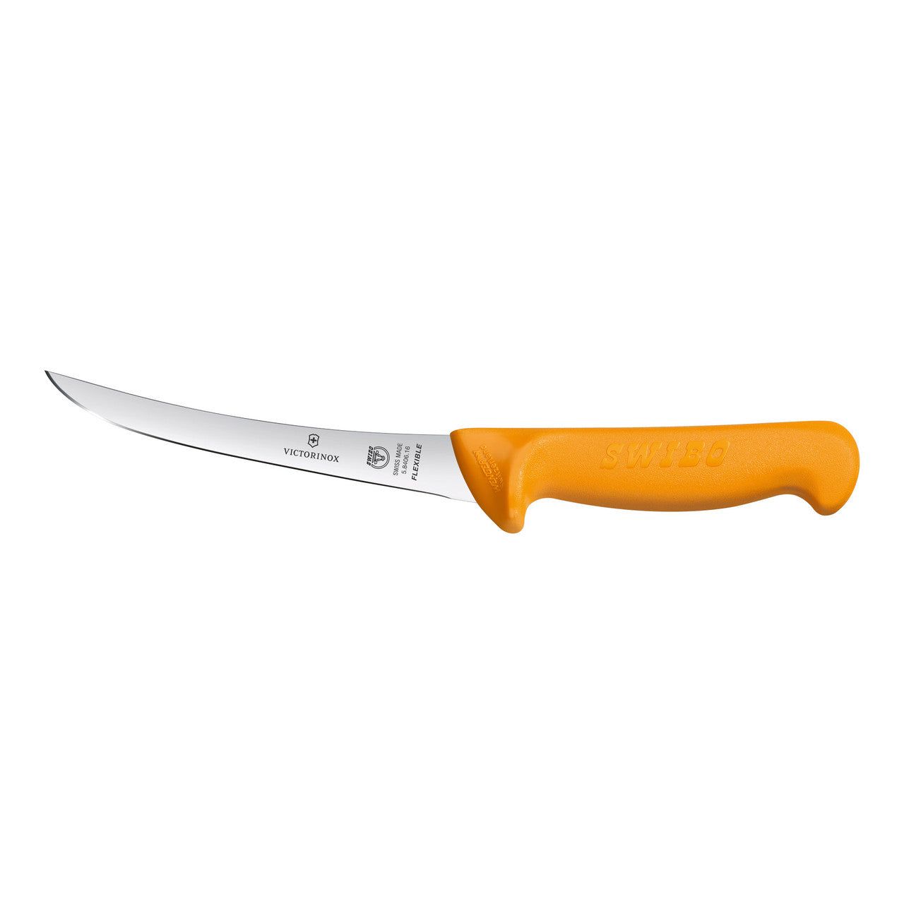 VICTORINOX Swibo Boning Knife, 16cm Curved Flexible Blade - Yellow - Straight Edge