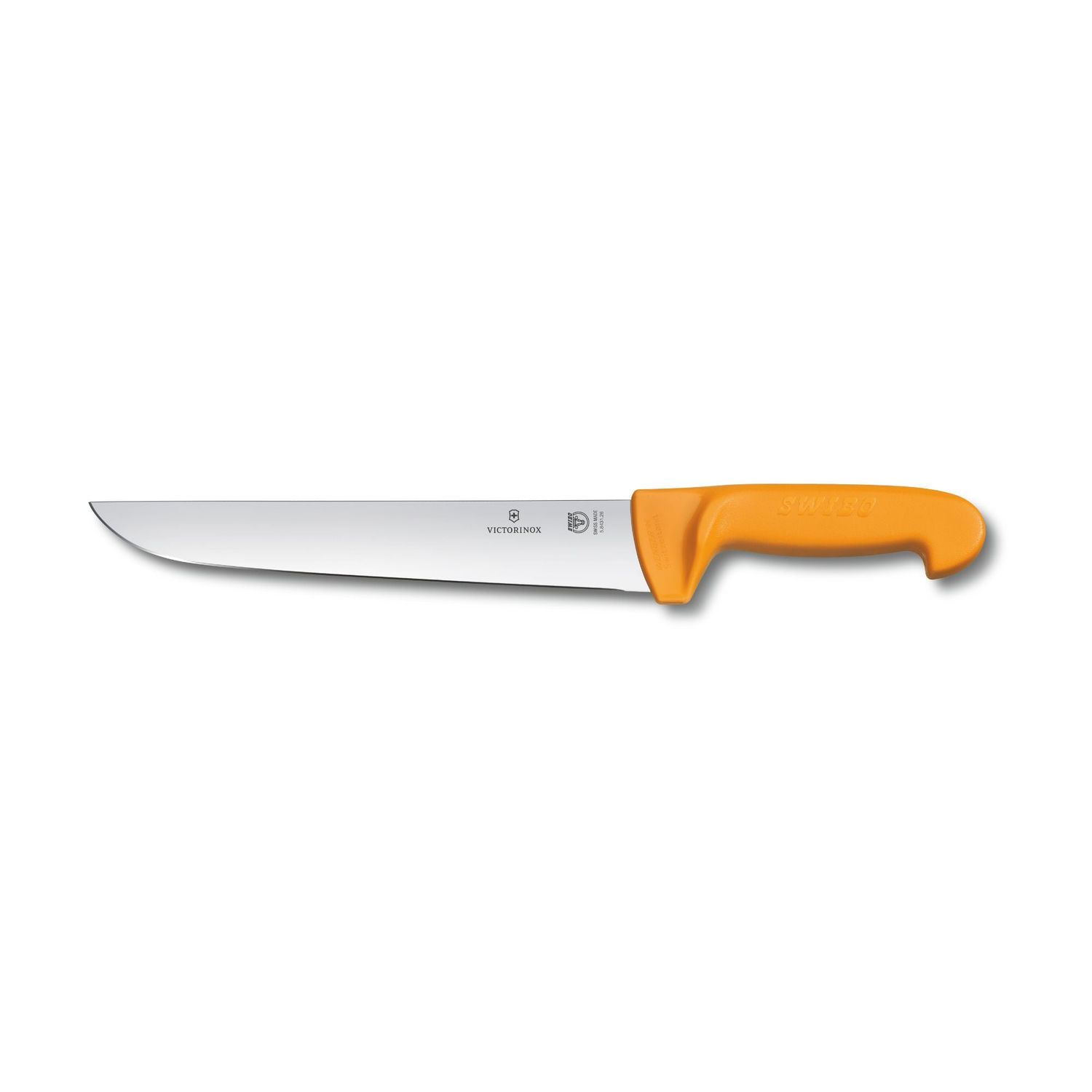 VICTORINOX Swibo Butchers Knife, 26cm Straight Back Blade - Yellow - Straight Edge