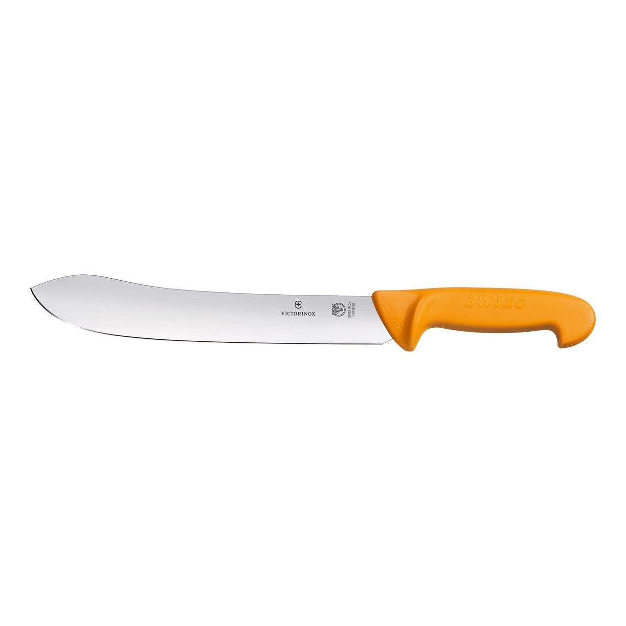 VICTORINOX Swibo Butchers Knife, 31cm Wide Tip Stiff Blade - Yellow - Straight Edge