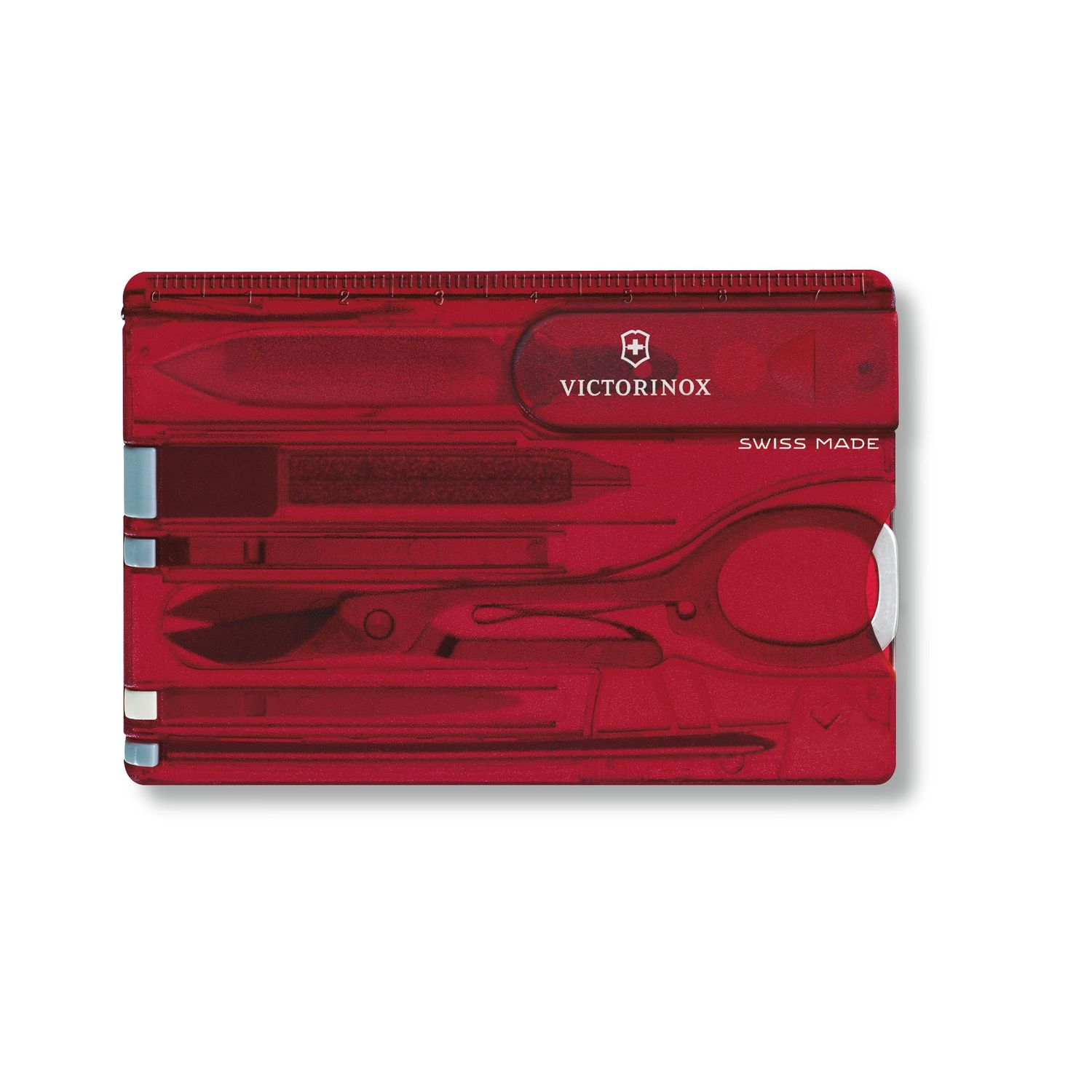VICTORINOX Swiss Army Knife Swiss Card Classic - Red Transparent