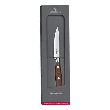 VICTORINOX Grand Maitre Wood Kitchen Knife - 10 cm - Straight Edge - Gift Box