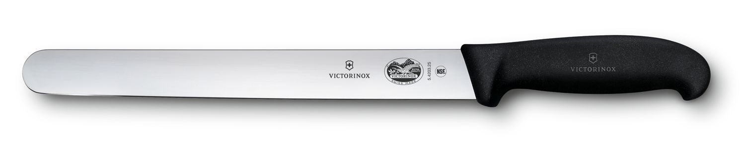 VICTORINOX Slicing Knife - Round Plain - Black - 25 cm - Straight Edge