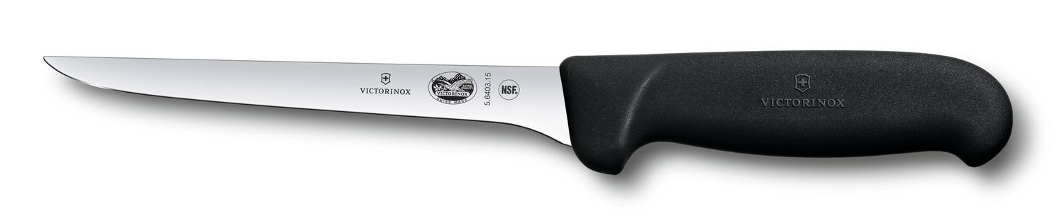 VICTORINOX Boning Knife - Extra Narrow - Black - 12 cm - Straight Edge