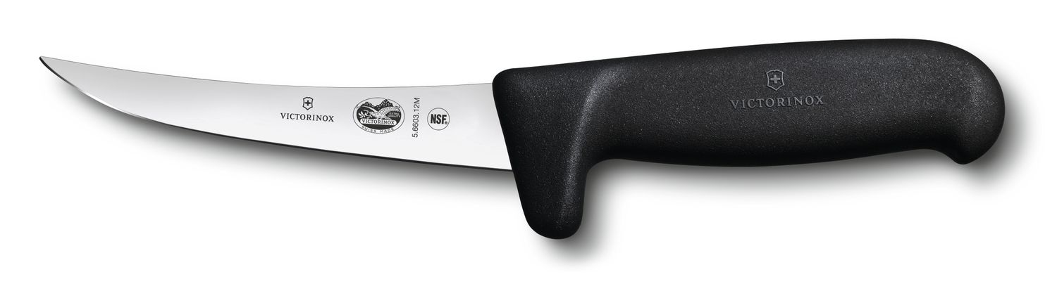 VICTORINOX Boning Knife - Curved Safety - Black - 12 cm - Straight Edge