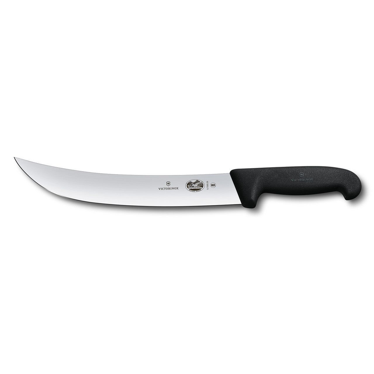 VICTORINOX Fibrox Cimeter Knife, 31cm Curved, Wide Blade - Black - Straight Edge